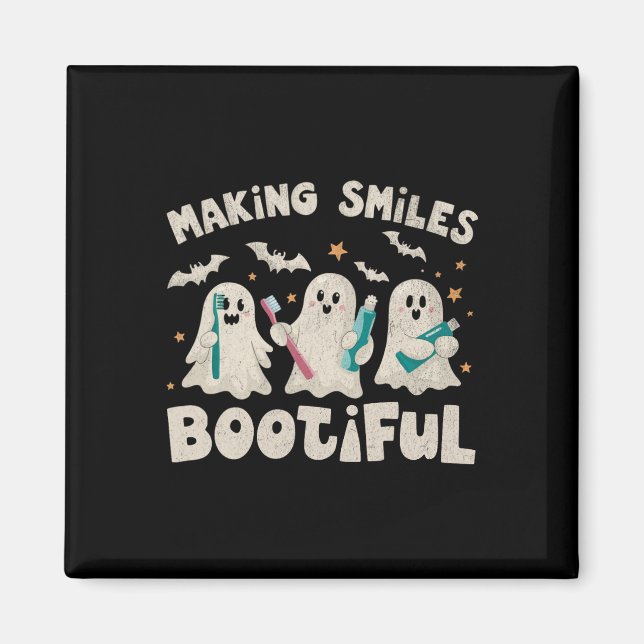 Imã Fazer sorri Bootizando Halloween Engraçado Ghost D (Frente)