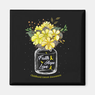 Imã Fé Cancer de Infância Ama Esperança Flor Jar Aware
