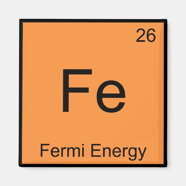 Imã Fe - Energia de Fermi Símbolo de Elemento de Quími (Frente)