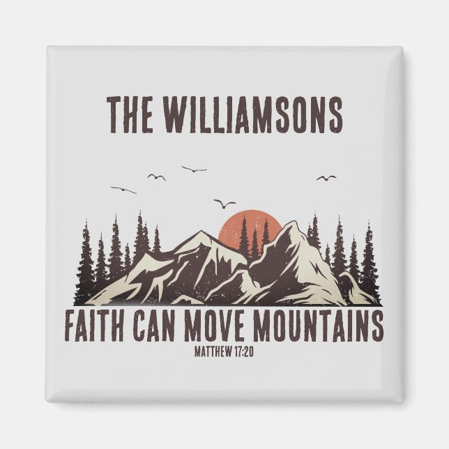 Imã Fé pode mover montanhas Bíblia cristã verso (Frente)