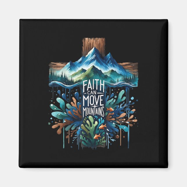 Imã Fé Pode Mover Montanhas Cruz Deus Religioso Cristo (Frente)
