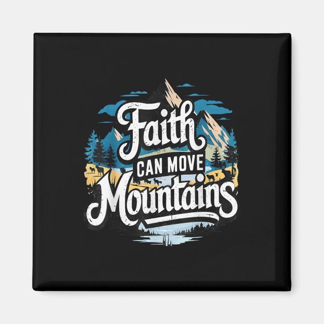 Imã Fé Pode Mover Montanhas Jesus Religioso Cristão (Frente)