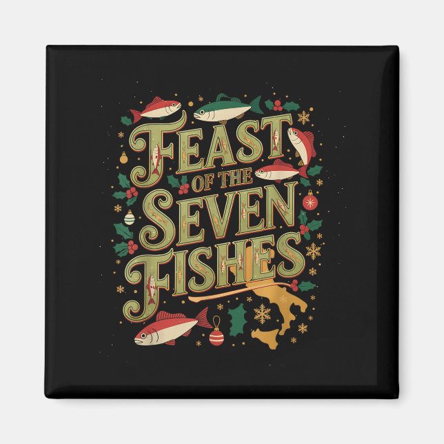 Imã Feast Of The Seven Fishes Festive Italian Holiday  (Frente)