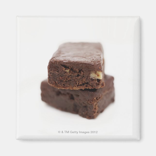 Imã Fechamento de uma pilha de dois brownies de chocol (Frente)