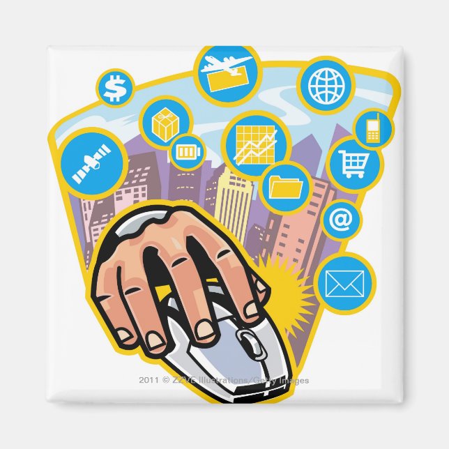 Imã Fecho da mão no mouse do computador (Frente)