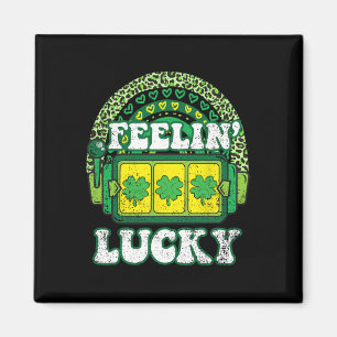 Imã Feelin Lucky Dia de São Patrício Shamrock 4 Folha