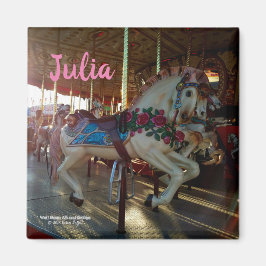 Imã Feira de Carrossel Feliz-Jovem Cavalo