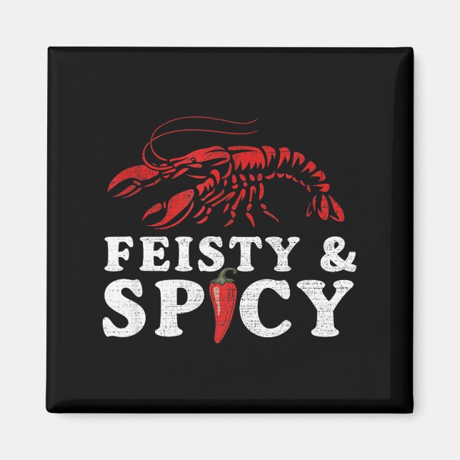 Imã Feisty And Scy Funny Crawfish Boil Cute Mardi Gras (Frente)