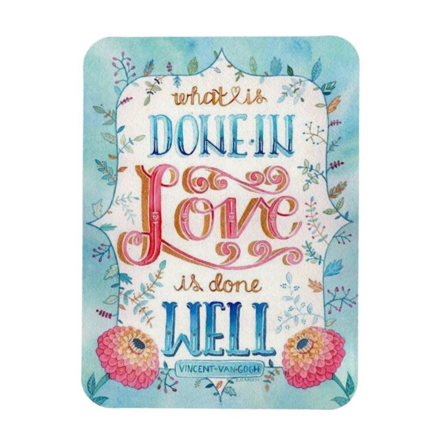 Ímã Feita Com Amor Cota Boho Floral Magnet (Vertical)