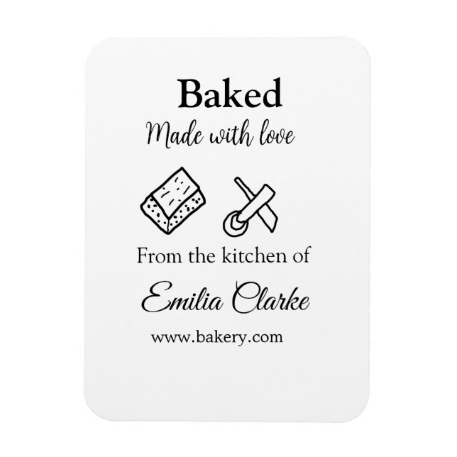 Ímã Feita com amor, empresa de padaria adiciona textur (Vertical)