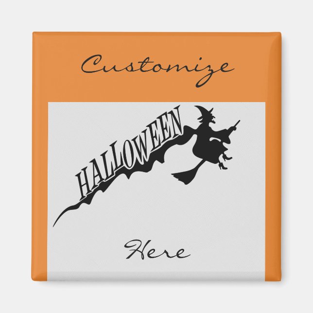 Imã Feiticeira Assustadora Andando no Halloween Thunde (Frente)