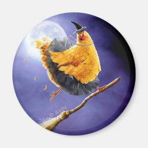 Imã Feiticeira de Frango na Broomstick