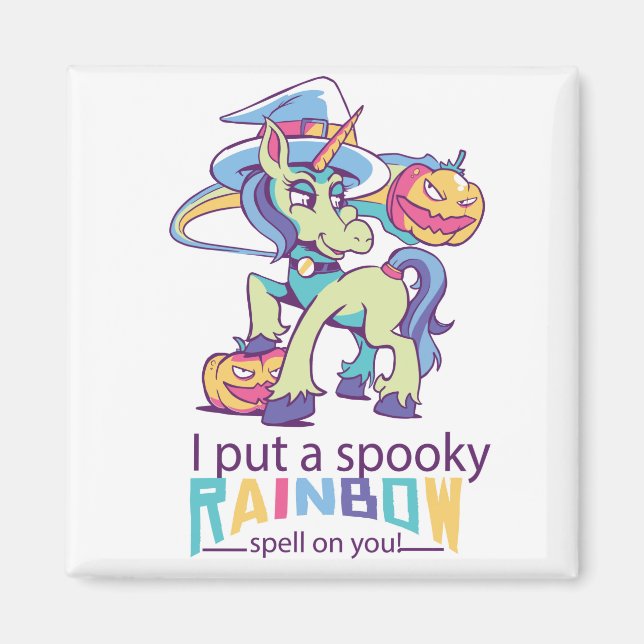 Imã Feiticeira Spookit Espell Halloween Unicorn (Frente)