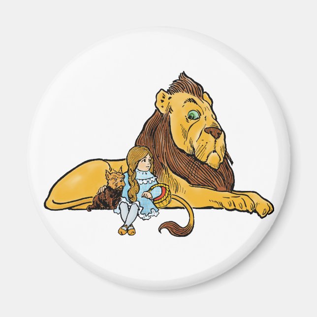 Imã Feiticeiro de Oz, Dorothy e Toto com Leão (Frente)