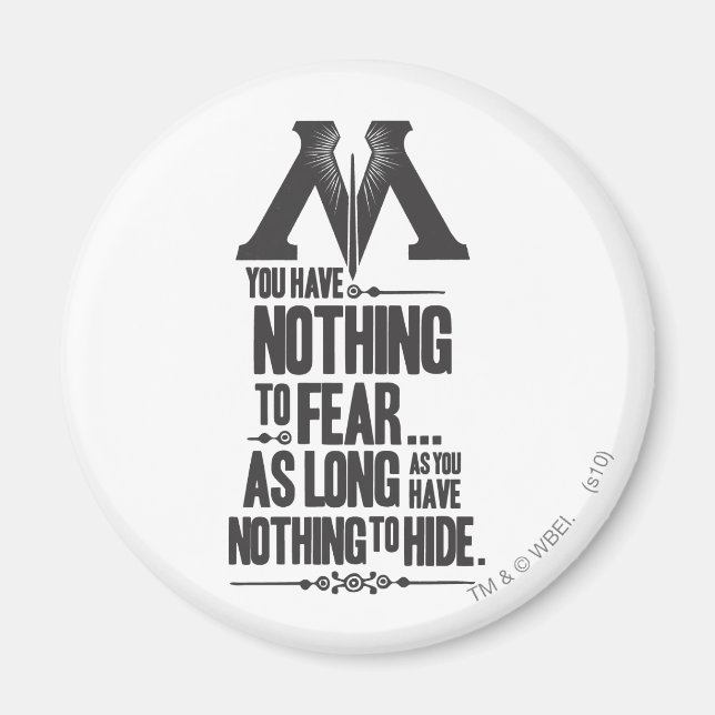 Imã Feitiço de Harry Potter | Propaganda do Ministério (Frente)