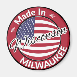 Imã Feito em Milwaukee Wisconsin Flag nos EUA
