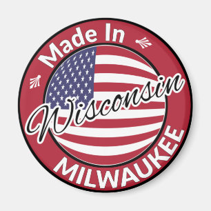 Imã Feito em Milwaukee Wisconsin Flag nos EUA
