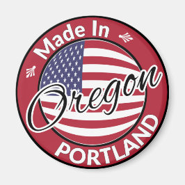 Imã Feito em Portland Oregon USA Flag