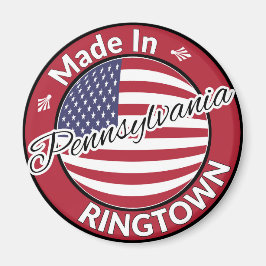 Imã Feito em Ringtown Pennsylvania USA Flag