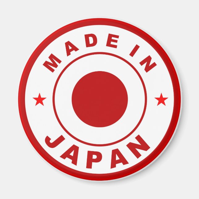 Imã feito no japão com o selo redondo do rótulo do paí (Frente)