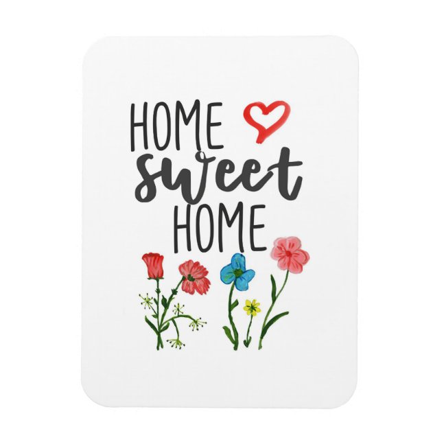 Ímã Felicidade Citação Lar Flores De Casa Doces (Vertical)
