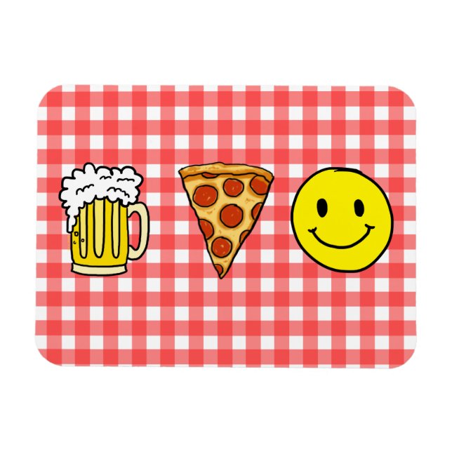 Ímã Felicidade da Cerveja Pizza (Horizontal)
