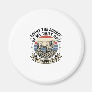 Imã Felicidade de Vaca Camisa de Desenho Vetorial de F