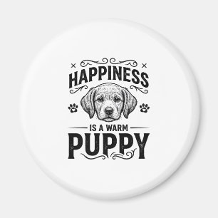 Imã Felicidade É Um Cachorrinho Quente Camisa Vintage 