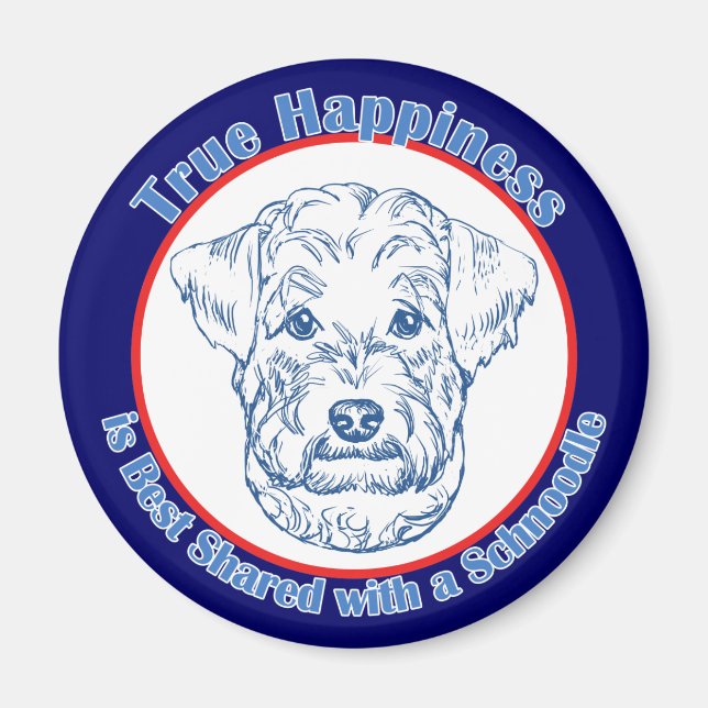 Imã Felicidade verdadeira com um Schnoodle (Frente)