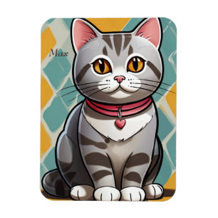 Ímã Felino de Abstrato de Arte de Cigarro Americano
