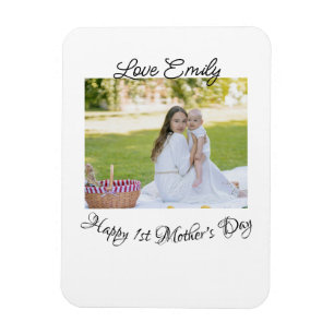 Ímã feliz 1º dia das mães amor foto nome caligrafia