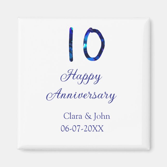 Imã Feliz 10º aniversário data de adição do nome da li (Frente)