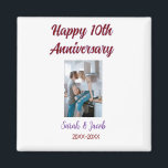 Imã Feliz 10º aniversário foto casal d<br><div class="desc">design</div>