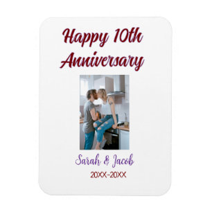 Ímã Feliz 10º aniversário foto casal d