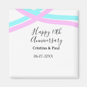 Imã Feliz 10º aniversário simples nome de casamento mi