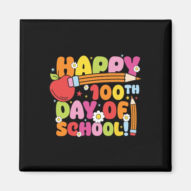 Imã Feliz 100º Dia De Professores Crianças De 100 Dias (Frente)