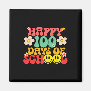 Imã Feliz 100º Dia De Professores Crianças Retro Groov