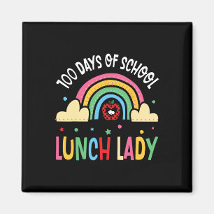 Imã Feliz 100 Dias De Almoço Escolar Lady Rainbow Cele