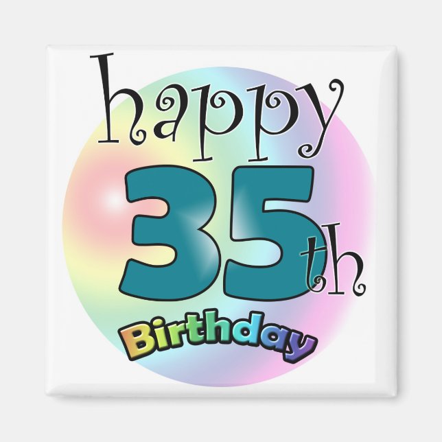 Imã Feliz 35º aniversário (blauw) (Frente)