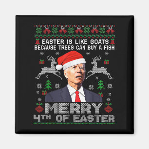 Imã Feliz 4º de Páscoa Funny Biden Camisa de Natal Fei