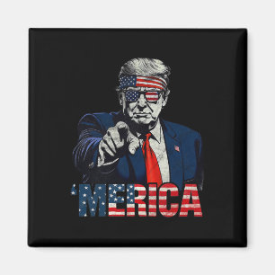 Imã Feliz 4 de Julho América Trump Bandeira Americana