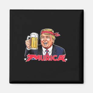Imã Feliz 4 de julho Bandeira Americana Merica Trump