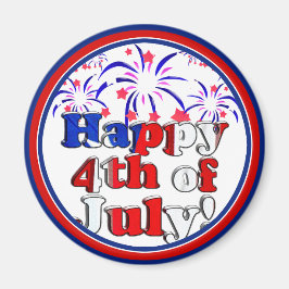 Imã Feliz 4 de julho com o Fireworks