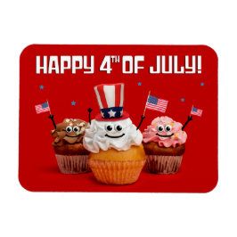 Ímã Feliz 4 de julho Cupcakes Patrióticos