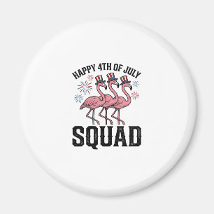 Imã Feliz 4 de Julho Flamingo Squad Design Vetorial_1