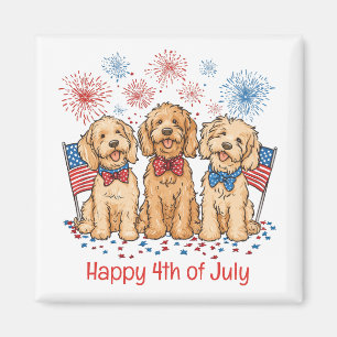 Imã Feliz 4 De Julho, Fogos De Artifício De Cães De Go
