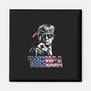 Imã Feliz 4 de Julho merica Trump Bandeira Americana E