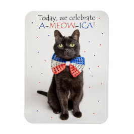 Ímã Feliz 4 de julho para qualquer Gato Patriótico