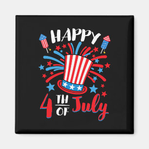 Imã Feliz 4 de Julho Patriótico Americano Bandeira dos