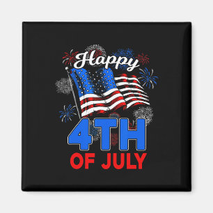 Imã Feliz 4 de Julho Patriótico Americano Bandeira EUA